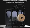 A 3D printer with a spool of filament attached to the side, with text overlay. Produktbild-Vorschau
