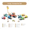 UMU® Holz Baufahrzeug Transporter Spielset 14 STK - Produktbild-Vorschau 2