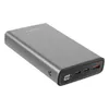 A gray power bank is shown against a white background. Produktbild-Vorschau