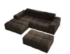 Sofa mit Hocker, Couch L-Form, Veloursstoff, Links Sofa, Produktbild-Vorschau 6