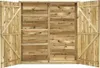An open wooden garden shed with shelves. Náhled obrázku produktu