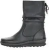 A black leather boot shown from the side against a white background. Podgląd zdjęcia produktu