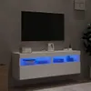 Pensili TV con luci LED 2 pz. Bianco 60x30x40 cm Anteprima dell’immagine prodotto 4