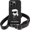 A black iPhone case with a Karl Lagerfeld graphic and a crossbody strap. Anteprima dell’immagine prodotto