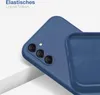 Close-up of a blue phone case, showing the camera cutout and the interior of the case. Produktbild-Vorschau