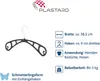 A black plastic hanger with a silver hook is shown next to product information text and icons. Produktbild-Vorschau