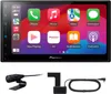 A car stereo head unit with accessories displayed below. Produktbild-Vorschau