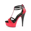 DELIGHT-663 Damen Sandale von Pleaser, Rot-Schwarz EU 40, Produktbild-Vorschau 3