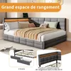 INONEFT čalúnená posteľ 140x190 cm s LED osvetlením a USB Náhľad obrázku produktu 5