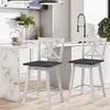 2er Set Barhocker drehbar, Küchenhocker aus Massivholz mit Produktbild-Vorschau 2