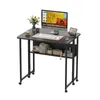 Klapptisch mit Rollen 80x58cm,Platzsparender Schreibtisch Produktbild-Vorschau 5