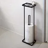Zásobník na toaletní papír s policí Yamazaki Tower, černý Náhled obrázku produktu 1