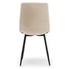 The back view of a beige upholstered dining chair with black metal legs, presented against a white background. Náhľad obrázku produktu