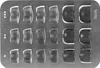 A set of earbud tips arranged on a metallic surface. Produktbild-Vorschau