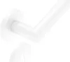 A white door handle and its reflection on a white background. Produktbild-Vorschau