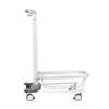 A white medical trolley with a handle and a basket, shown from the side. Produktbild-Vorschau