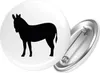 Huuraa Button Esel Silhouette 59mm rund mit Produktbild-Vorschau 1