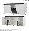 Merax Sideboard avec LED, commode brillante avec 3 armoires Voir les images du produit 8