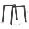 Two black metal table legs with dimensions indicated. Podgląd zdjęcia produktu
