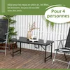 Outsunny Table de jardin rectangulaire camping pour 4 Voir les images du produit 3