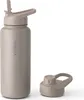 Trinkflasche Edelstahl 1L Thermoflasche Sport Gym Flasche Produktbild-Vorschau 1
