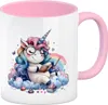 Träumendes Einhorn Kaffeebecher in rosa Produktbild-Vorschau 1