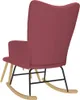 Schaukelsessel mit Hocker Weinrot Stoff, Schaukelstühle Produktbild-Vorschau 8