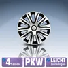 4 STK 16 Zoll Nardo silber / schwarz PETEX Radkappen Produktbild-Vorschau 4