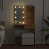 vidaXL Toaletní stolek s LED osvětlením Artisan dub Náhled obrázku produktu 3