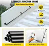 A collage of images showcasing a black metal handrail for stairs, its features, and the manufacturing process. Voir les images du produit