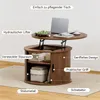 FABATO Runder Couchtisch mit Hochfahrfunktion & gewelltem Produktbild-Vorschau 7