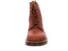A front view of a brown leather boot. Produktbild-Vorschau