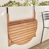 Tavolino in legno di acacia pieghevole semirotondo, 70cm, Anteprima dell’immagine prodotto 4