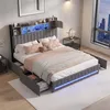 INONEFT Polsterbett 140x200cm mit USB, Bett mit Stauraum Produktbild-Vorschau 1