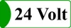 A sign indicating "24 Volt" with a green curved shape on the left. Produktbild-Vorschau