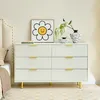 Kommode mit 6 Schubladen, elegantem Prägedesign, goldenen Produktbild-Vorschau 10