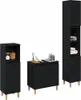 vidaXL Badezimmermöbel-Set Wandmontiert 3 pcs Schwarz Produktbild-Vorschau 1