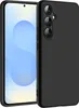 A black phone case is shown on a white background, with the phone inside it. Produktbild-Vorschau