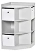 HOMCOM Kinderboekenrek, hoekmodel met 3 opbergboxen, grijs, Productafbeelding-voorbeeld 1