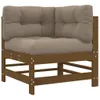 vidaXL Ecksofas mit Kissen 2 Stk. Honigbraun Massivholz Produktbild-Vorschau 5