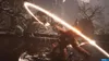 A character in a video game swings a glowing weapon in a dark, rocky environment. Produktbild-Vorschau