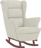 A cream-colored rocking chair with a wingback design and wooden rockers, presented against a white background. Náhled obrázku produktu