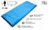 A blue sleeping bag is shown with various informational callouts and diagrams. Produktbild-Vorschau