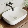 HOROW 46x33 cm Oval Aufsatzwaschbecken Keramik Waschale Produktbild-Vorschau 1