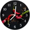 Glasuhr Wanduhr Küchenuhr Echt-Glas 30fi cm Chilischoten Produktbild-Vorschau 1