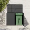 vidaXL Mülltonnenbox für 2 Tonnen Poly Rattan Schwarz Produktbild-Vorschau 2