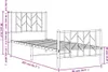 Rám postele s čelem a podnožkou kovový bílý 80x200 cm Náhled obrázku produktu 8