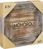 A Monopoly board game box with a rustic wooden design. Produktbild-Vorschau