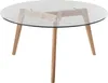 home24 Couchtisch - Glas / Eiche Massiv Produktbild-Vorschau 6