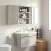 vidaXL Badezimmer-Wandschrank Betongrau 40 x 10 x 50 cm Produktbild-Vorschau 5